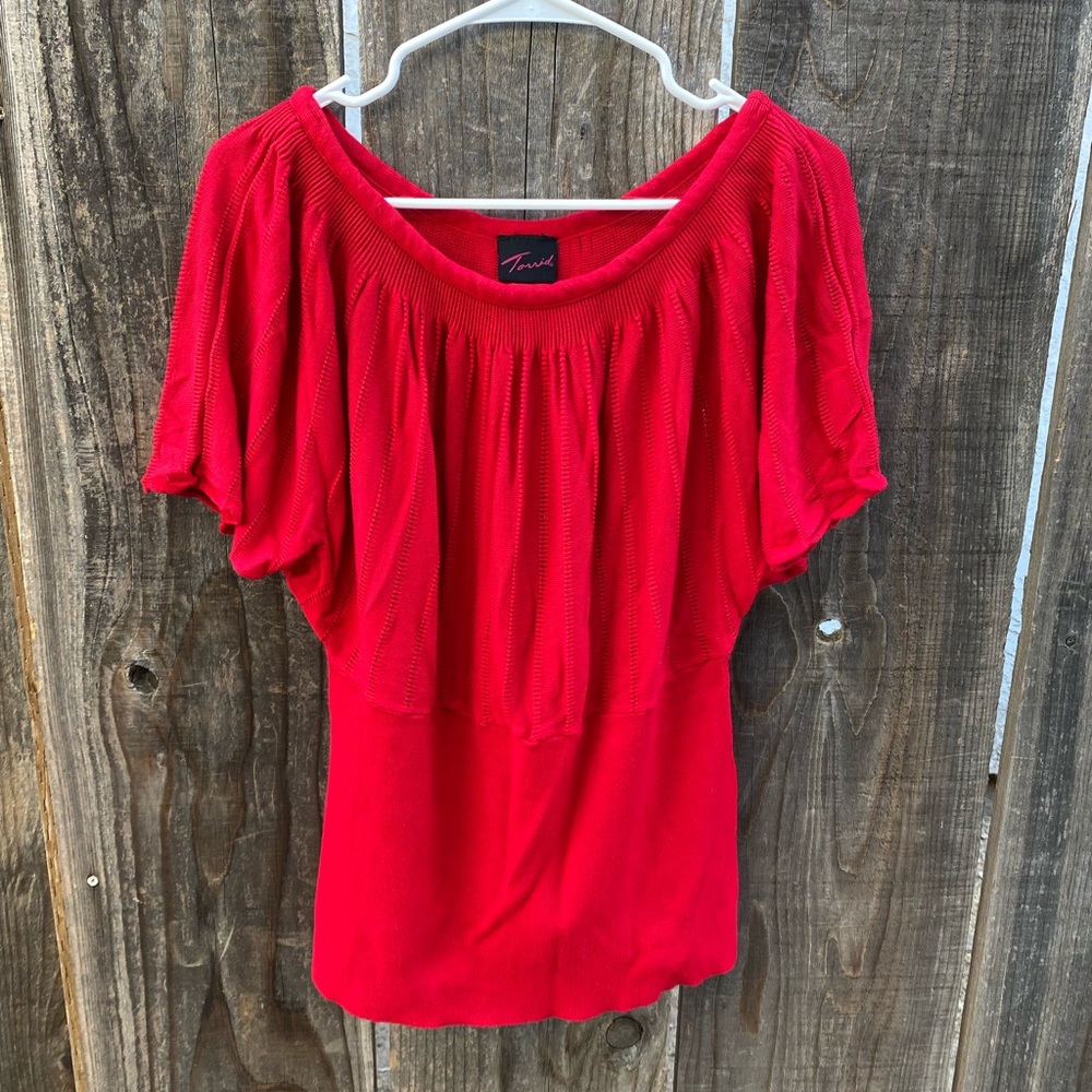 Torrid lovely red knit sweater top
